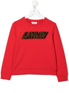 Lanvin Enfant sweat à logo brodé - Rouge