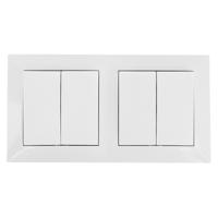 Dubbele Wisselschakelaar Inbouw 2-voudig met Afdekraam Wit