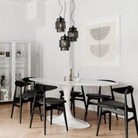 Hanglamp rookglas By Rydens &apos;Ebbot&apos; E27 fitting modern rond hal groot rond