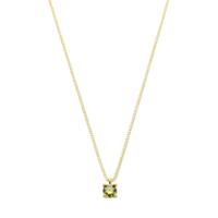 14k Geelgouden Collier met Geboortesteen - 42+2 cm, Karabijn 14k Geelgouden Collier met Geboortesteen - 42+2 cm, Karabijn