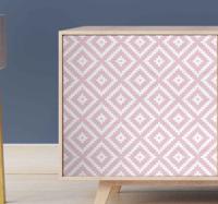 Stickers voor op meubels Roze vierkanten geometrisch patroon - thumbnail
