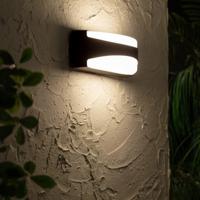 Wandlamp voordeur buitenlamp 'Daan' modern zwart wit led 12W Wandlamp voordeur buitenlamp 'Daan' modern zwart wit led 12W