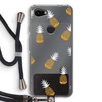 Ananasjes: Pixel 3a Transparant Hoesje met koord