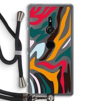 Colored Zebra: Sony Xperia XZ2 Transparant Hoesje met koord