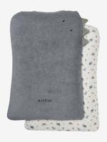 Set met 2 hoezen voor aankleedkussen met dieren van badstof meerkleurig