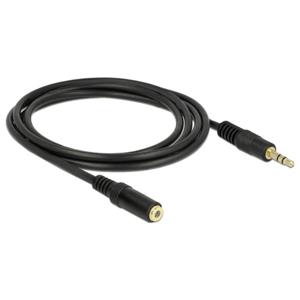 Delock 83766 Audio Verlengkabel [1x Jackplug male 3,5 mm - 1x Jackplug female 3,5 mm] 2 m Zwart