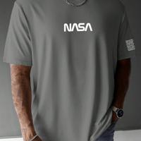 Bon&Bon Homme Men's Plus Size Navy Blue Slogan Print Casual T-Shirt Light Grey / 2XL