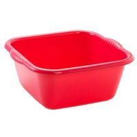 Kunststof teiltje/afwasbak vierkant 25 liter rood   -
