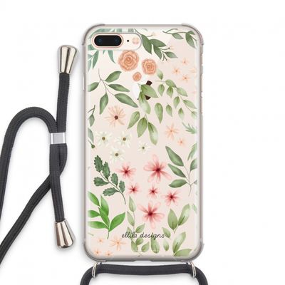 Botanical sweet flower heaven: iPhone 7 PLUS Transparant Hoesje met koord
