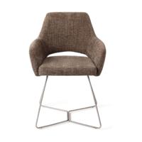 Jesper Home Yanai eetkamerstoel Checked Chestnut beehive steel