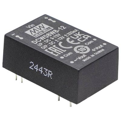 MEAN WELL DCW08W8-12 DC/DC-converter 24 V -12 V -0.330 A 8 W Inhoud 1 stuk(s)
