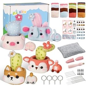 naaldviltset voor beginners, complete kunst en handwerk voor volwassenen vrouwen, hobbyset met viltbenodigdheden, viltnaalden, wol en gereedschap, knutselsets voor volwassenen Lightinthebox
