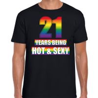 Hot en sexy 21 jaar verjaardag cadeau t-shirt zwart voor heren - Gay/ LHBT kleding / outfit - thumbnail