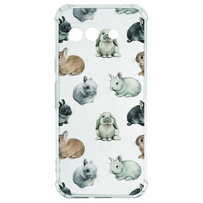 Google Pixel 9a Hoesje - Konijntjes TPU Antishock Google Pixel 9a Hoesje - Konijntjes TPU Antishock