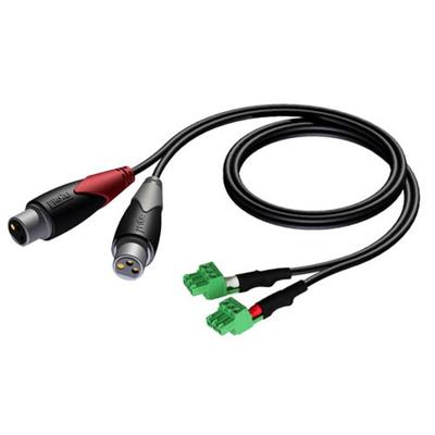 Procab CLA835/1.5 Signaalkabel 2x terminal block 3p naar 2x XLR female 1,5 m