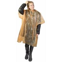 Wegwerp regenponcho - oranje - voor volwassenen - met capuchon - budget line - thumbnail