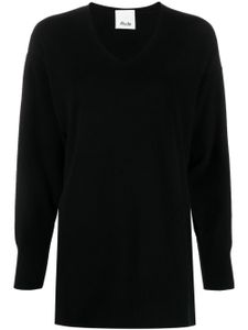 Allude pull en maille à col v - Noir