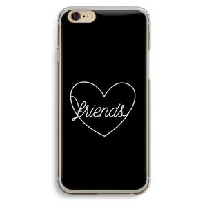Friends heart black: iPhone 6 / 6S Transparant Hoesje