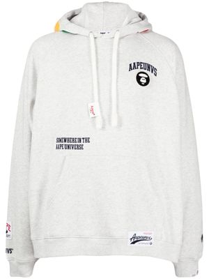 AAPE BY *A BATHING APE® logo-appliqué long-sleeve hoodie - Grijs