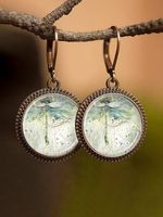 Casual Transparent Gem Dragonfly Earrings T-Shirt/Tee Matching - thumbnail