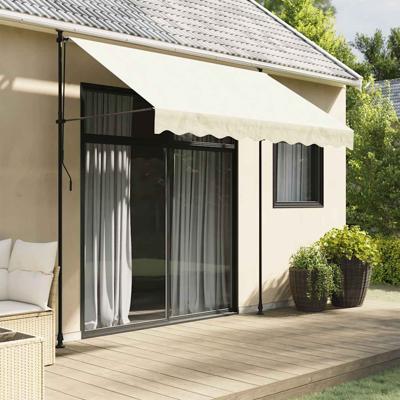 VidaXL Luifel uittrekbaar 250x150 cm stof en staal crèmekleurig