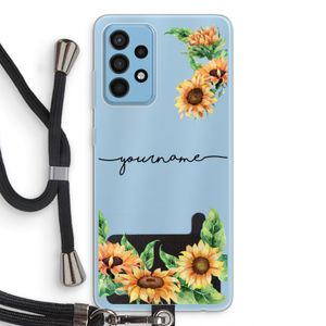 Zonnebloemen: Samsung Galaxy A52 Transparant Hoesje met koord