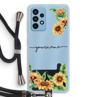 Zonnebloemen: Samsung Galaxy A52 Transparant Hoesje met koord