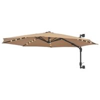 VidaXL Wandparasol met led's 300 cm taupe