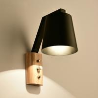 Creatieve slaapkamer studie bed balkon gangpad veranda Hotel Cafe houten wand lamp schakelaar licht lichtbron: zonder lichtbron (zwart)
