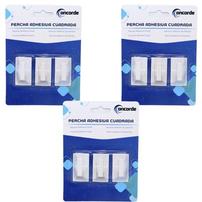 Concorde Badkamer ophanghaakjes - 18x stuks - kunststof - wit - zelfklevend