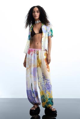 Lange broek met bloemenprint - MATERIAL FINISHES - XL