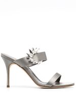 Manolo Blahnik mules Chivela 110 mm à bout ouvert - Gris