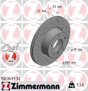 Remschijf SPORT REMSCHIJF COAT Z ZIMMERMANN, Remschijftype: Binnen geventileerd, u.a. für BMW