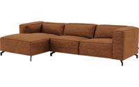Goossens Bank Calvin cognac, micro leer, 3-zits, modern design