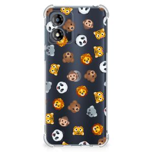 Doorzichtige Silicone Hoesje voor Motorola Moto E13 Dieren Emojis