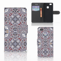 Huawei P9 Lite Bookcase Flower Tiles - thumbnail