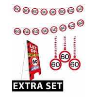 60 jaar stopbord versiering set extra - thumbnail