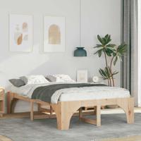 Bedframe met opslag Bruin 135 x 190 cm Grenenhout