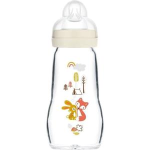 MAM-glazen fles - 260 ml - 0 tot 6 maanden - Speenstroom 2 - Wit