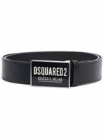 DSQUARED2 ceinture en cuir à plaque logo - Noir