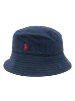 Polo Ralph Lauren embroidered-logo linen bucket hat - Bleu