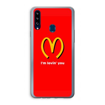 I'm lovin' you: Samsung Galaxy A20s Transparant Hoesje
