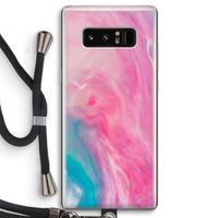 Roze explosie: Samsung Galaxy Note 8 Transparant Hoesje met koord
