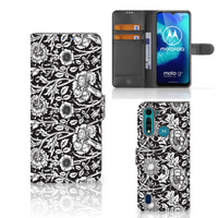 Motorola G8 Power Lite Hoesje Black Flowers