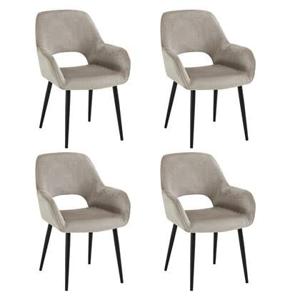 Furnihaus Eetkamerstoelen met armleuning Levi Taupe Stof - Set van 4