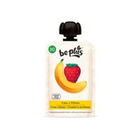 Beplus Knijpfruit 100% strawberry banana bio 100 Gram