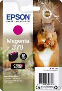 Epson Squirrel Singlepack Magenta 378 Claria Photo HD Ink