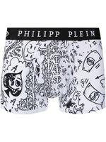 Philipp Plein boxer à motif Graffiti - Blanc