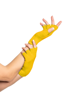 Vingerloze handschoenen geel
