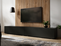 Tv-meubel KINGSTON 2 klapdeuren 210 cm mat zwart